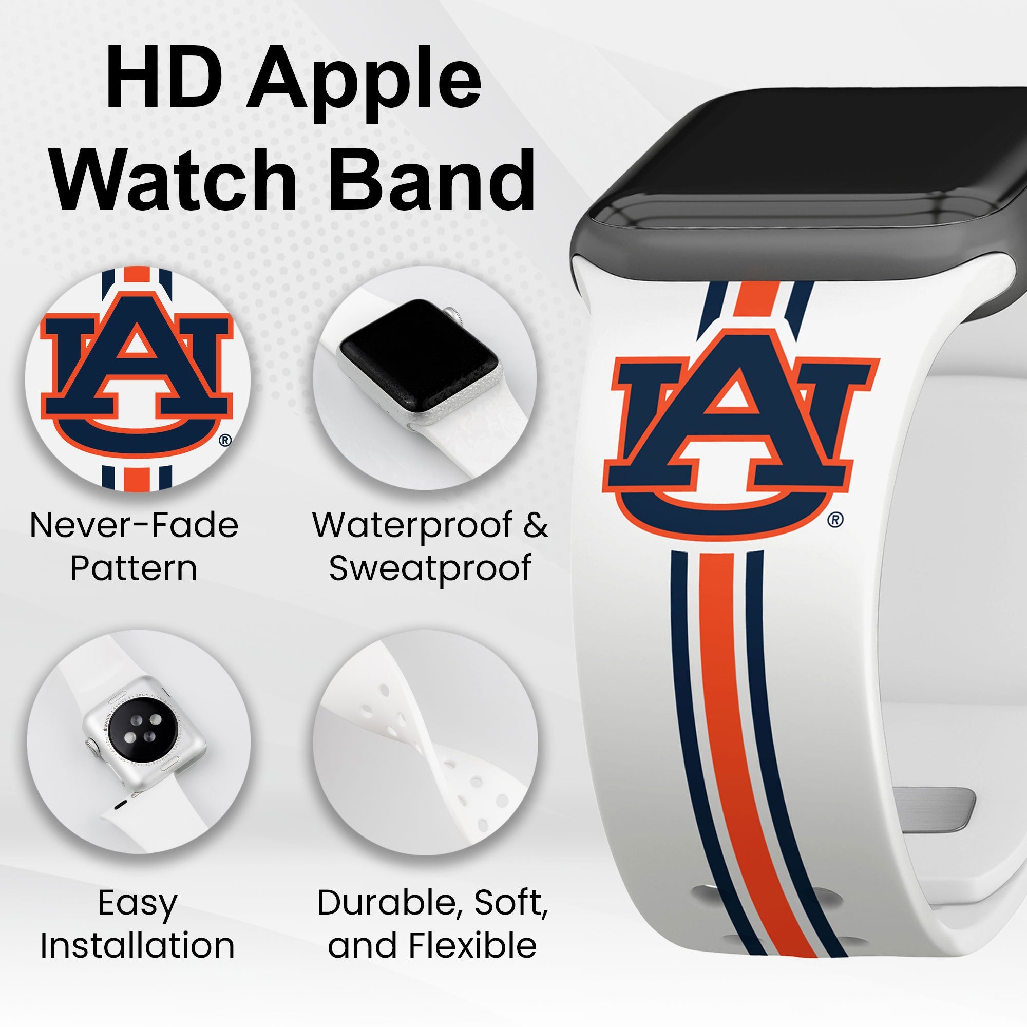 Auburn Tigers HD Apple Watch Band