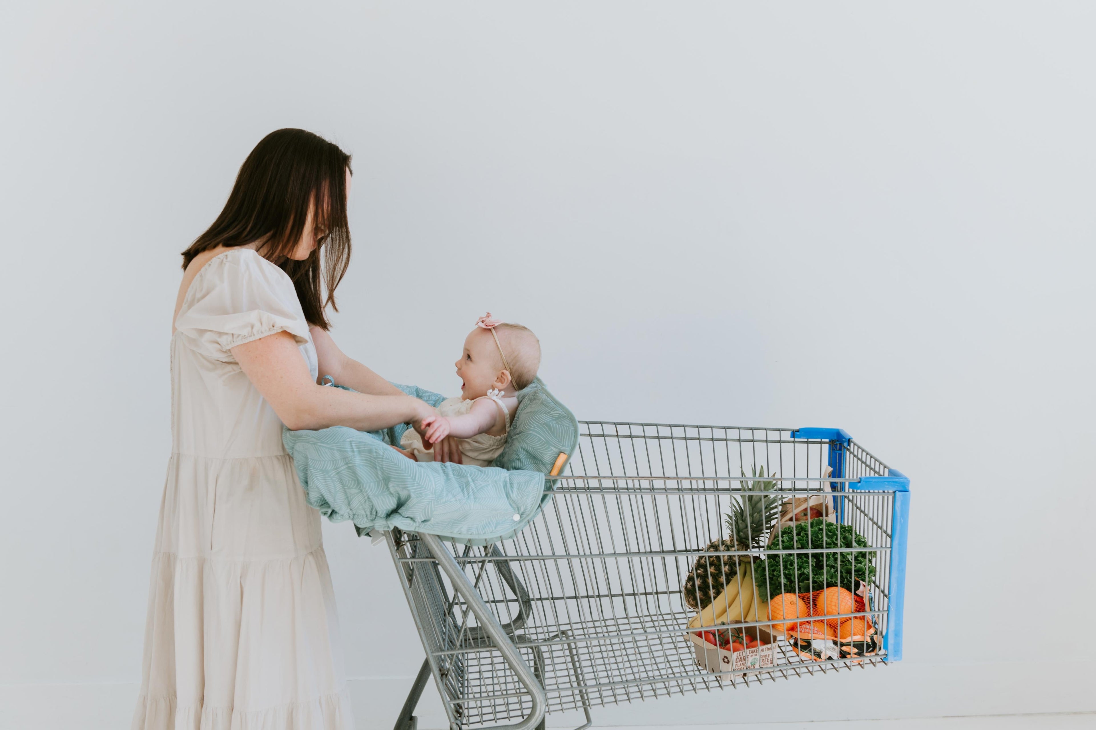 Baby Shopping Cart Cover | Sage Leaves