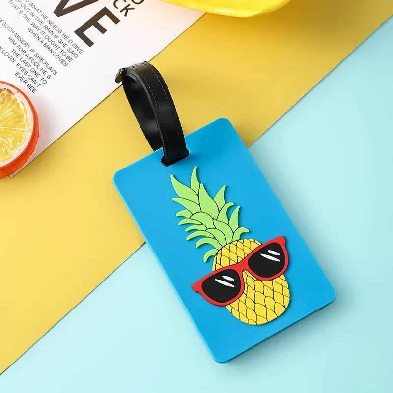 Silicone Cartoon Cute Luggage Tag Travel Suitcase Bag Address Holder Aircraft Pattern Luggage Label Travel Accessories